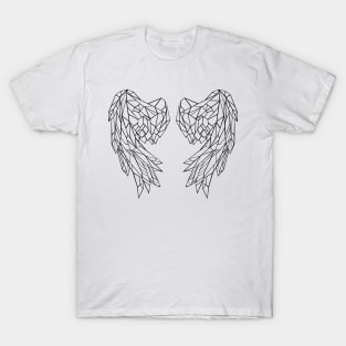 White Polygonal Folded Wings T-Shirt